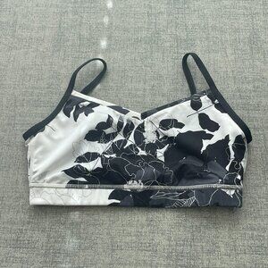 RARE Lululemon Black and White Floral Bra Size 4